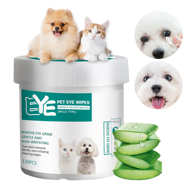 Eye care dog, eye pads dog, eye care finger pads for dogs, eye cleaner for dogs, tear stain remover dog, 130 pieces eye cleaning pads, gentle odorless harmless dog eye wipes - BeesActive Australia