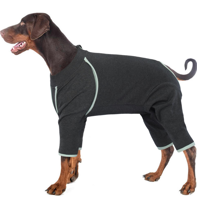 Hjyokuso Dog Bodysuit After Surgery, Dog Pajamas with Zip for Small Medium Large Dogs, Wound Protection Suits for Dogs, Anti-Wound Licking Surgery Body Dogs, E-Collar Alternative for Dogs - 2XL XXL Grey - BeesActive Australia