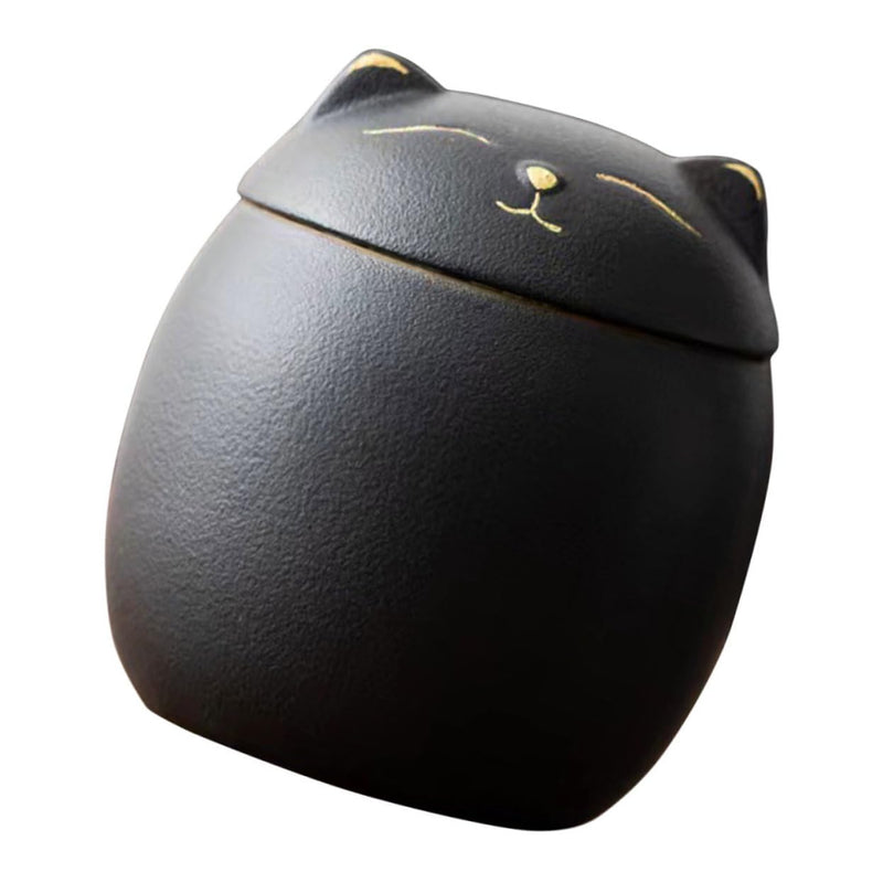 COLLBATH Ceramic cat urn Durable animal urn for pets Loving cat urn with delicate seal Compact urn for cat ashes Cute cat accessory - BeesActive Australia