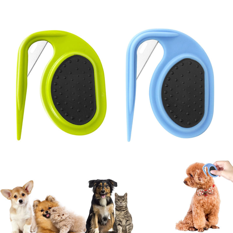 Pack of 2 detangling knives for cats, pet knotting comb, detangling comb for dogs with steel blade, knot comb, hair removal comb, removal tool, pet knotting comb for dogs, removing tangles - BeesActive Australia