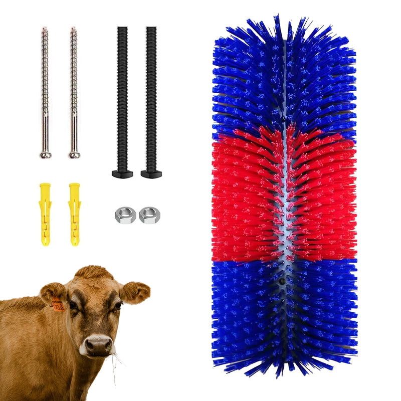 Scratching brush for horse cow, semi-round horse brushes 40cm cow brush universal scratching brush nylon scratching mat massage brushes for sheep horse cow hippopotamus, red blue - BeesActive Australia
