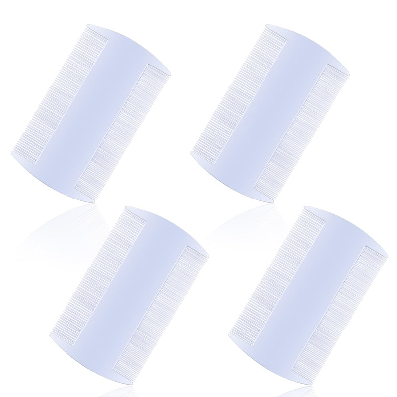 Set of 4 lice and nit combs with fine teeth, for children and adults, double-sided, effective removal for the whole family, including animals, against fleas and ticks - BeesActive Australia