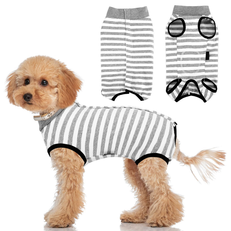 patinadrift Dog Bodysuit After Surgery Dog Body Surgery Female Dog Bodysuit Wound Protection Recovery Suit for Dog Bodysuit Castration Dog After Surgery Cone Alternative (Grey, M) Gray Medium - BeesActive Australia