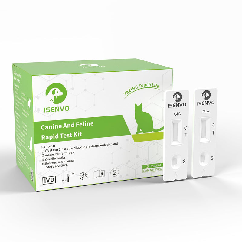 ISENVO 2 x Giardia rapid test for dogs and cats - Giardia test reliable as a test for intestinal parasites and diarrhea - for dogs and cats with Giardia (2 x test kit) - BeesActive Australia