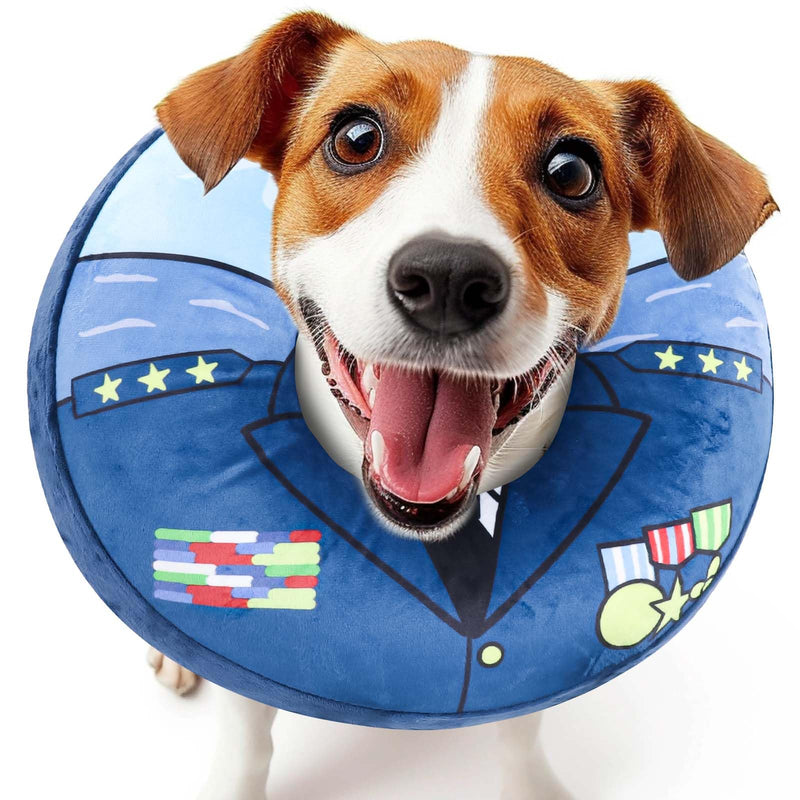 SuplutuX neck collar for dogs and cats, comfortable leak protection for dogs, adjustable dog collar for recovery after operations or wounds for dogs, M - BeesActive Australia
