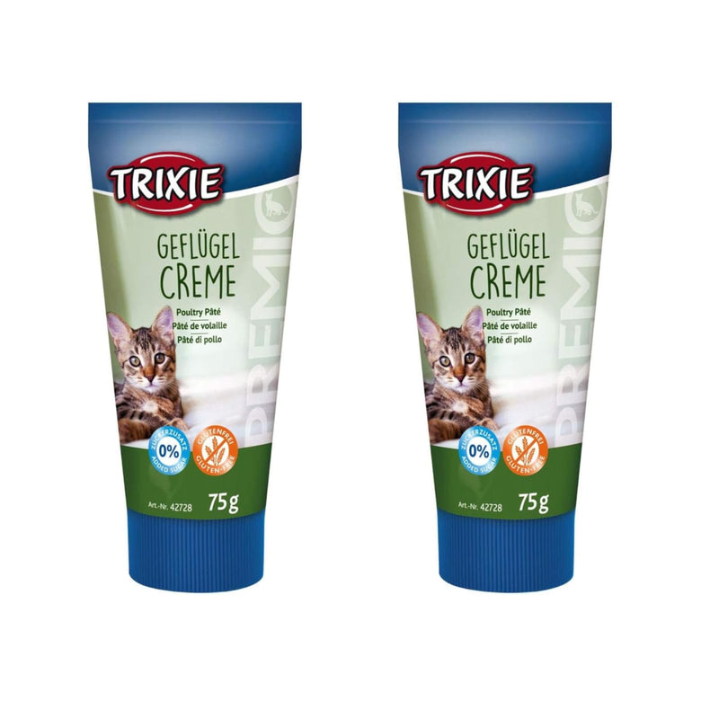 TRIXIE Premio Poultry Cream for Cats | Double pack | 2 x 75g | Supplementary food for cats | Can help make administering medication easier | With poultry - BeesActive Australia