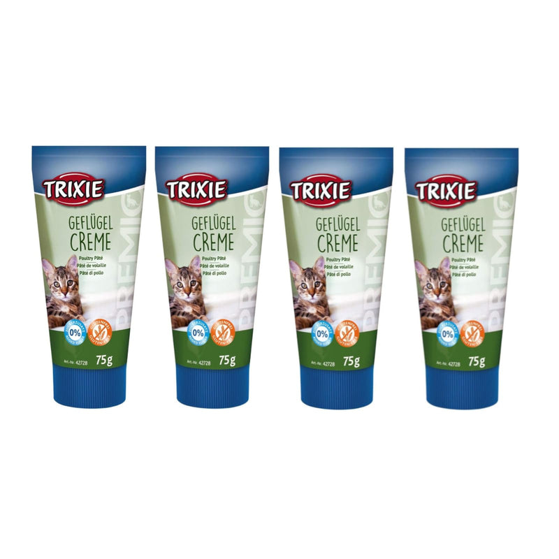 Trixie Premio Poultry Cream for Cats | Pack of 4 | 4 x 75g | Supplementary food for cats | Can help make administering medication easier | With poultry - BeesActive Australia