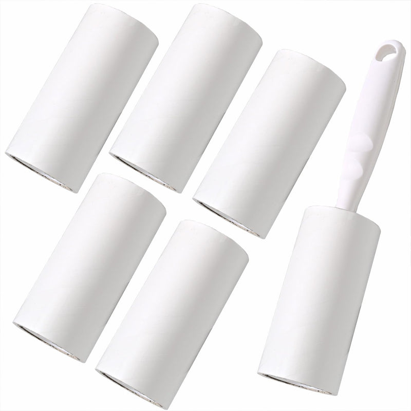 AQSQWQ 6 rolls 360 sheets lint roller + 1 dispenser, extra sticky lint roller, lint roller clothing, lint roller animal hair, lint roller for clothing, hair, sofa, bed, cat hair, dog hair - BeesActive Australia
