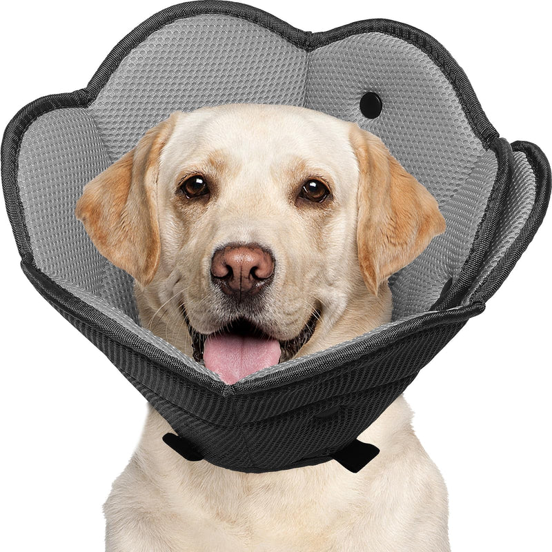 IECOii Neck collar for large dogs, protective collar dog after surgery, dog cone neck collar for dogs after castration, male dog collar, breathable dog collar for Golden Retriever, Labrador, black-XL XL black - BeesActive Australia