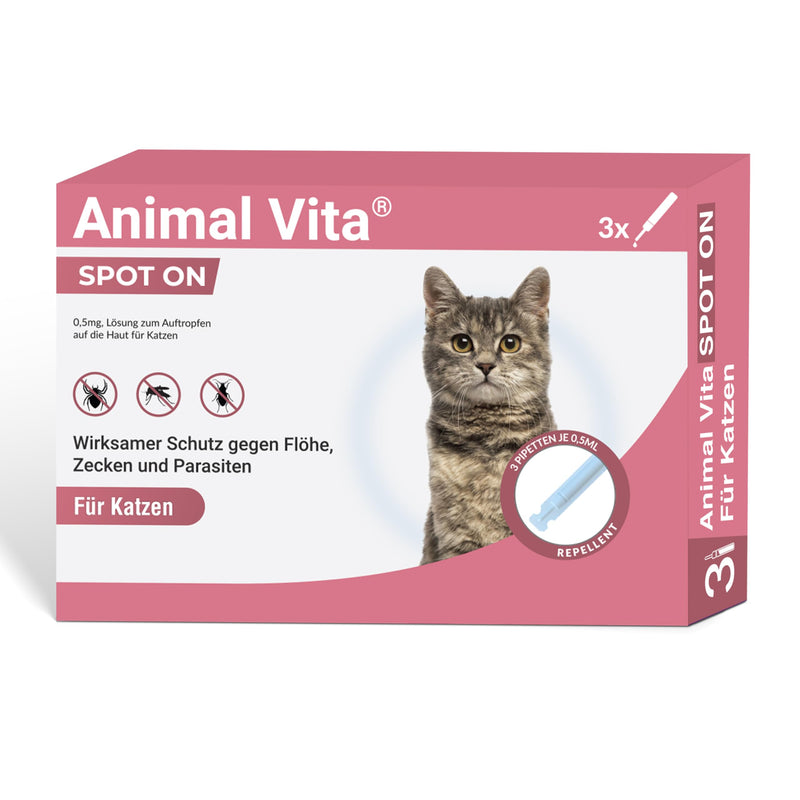Animal Vita® Spot On tick protection for cats [reliable tick protection] tick repellent for cats - tick protection for cats - Spot On for cats - BeesActive Australia