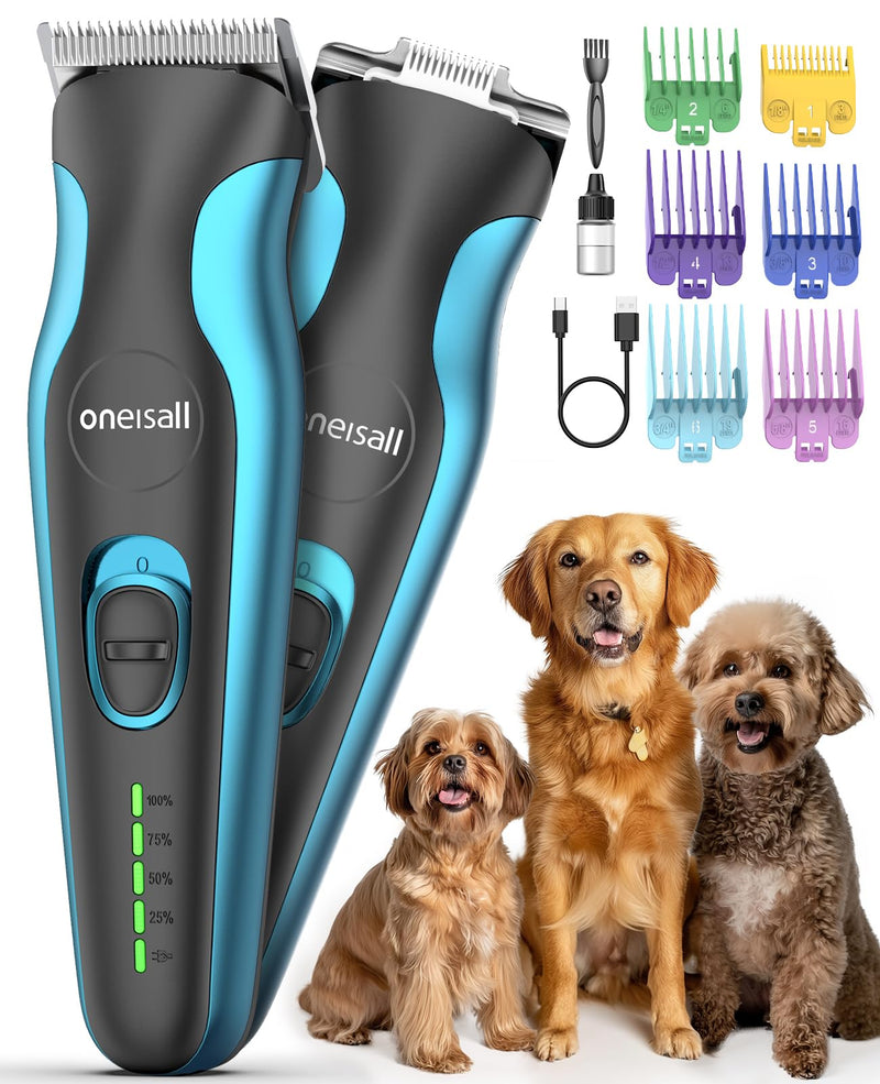 oneisall Professional Dog Clipper & Paw Trimmer 2 in 1 Set, Quiet Clipper Dog Cat for Body, Paws, Eyes, Ears, Face, Powerful Pet Hair Clipper for Many Pets - BeesActive Australia