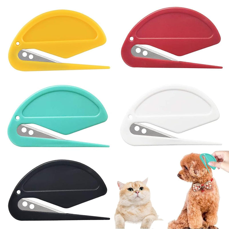 YRAKOZIN [Pack of 5] Knotting Comb for Cats and Dogs, Pet Detangling Knife with Steel Blade, Grooming Knot Remover - BeesActive Australia