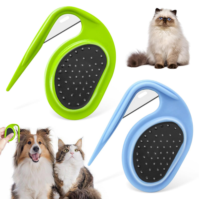 Pack of 2 Pet Knotting Comb, Cat Detangling Knife with Steel Blade, Knot Comb Hair Removal Tool, Knot Comb for Cat, Perfect for Removing Tangles - BeesActive Australia