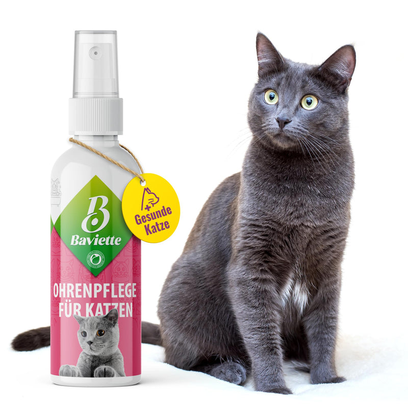 Baviette Cat Care Set: (300x) Probiotic Ear Care Spray for Cats - Natural Ear Cleaner & Earwax Remover, Effective for Inflammation (Ear Care) Ear Care 100ml - BeesActive Australia