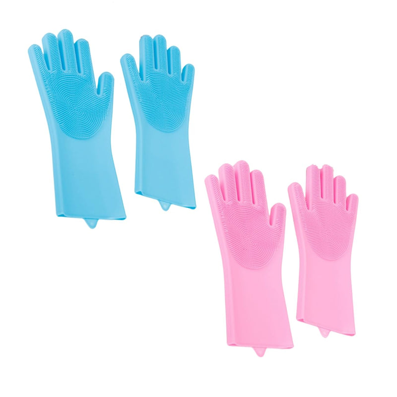 2 pairs of pet bathing gloves, dog and cat bathing gloves, bathing massage, thickening, scratch protection and bite prevention - BeesActive Australia