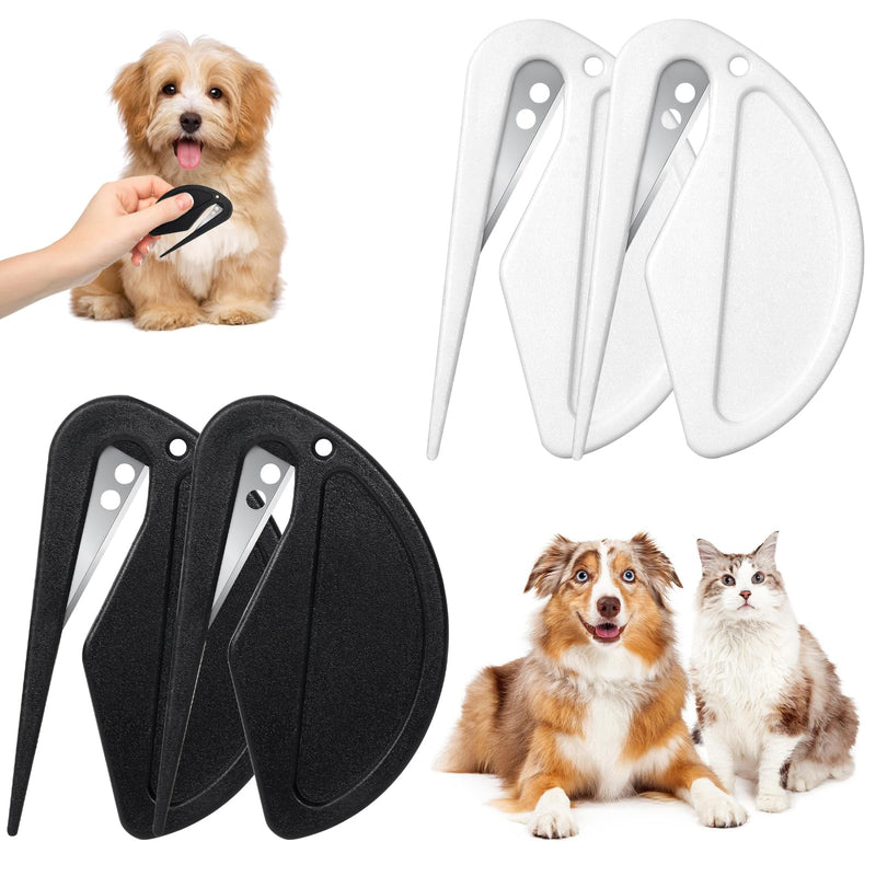 IUHFSIFS 2024 New Cat Detangling Knife【Made of High Quality Stainless Steel】Pet Knot Opener【Blade is Sharper】【Unique Design】Cat Matted Fur Removal, Pet Knotting Comb 02 Black & White - BeesActive Australia