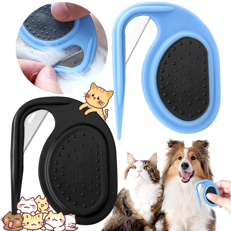 Pack of 2 detangling knife cat, knot comb hair removal tool, pet knotting comb, detangling knife cat with steel blade, grooming cat, for removing matted and loose hair - BeesActive Australia