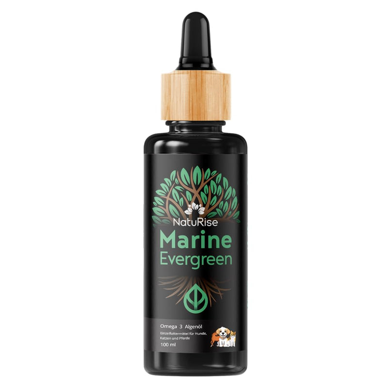 NatuRise® Omega 3 Vegan - Pets - Dogs, Cats, Horses - 100% algae oil - 100% algae flavor - 1822mg DHA & EPA - 100 ml - Laboratory tested - Triglyceride form - Pipette with dosing scale - UV glass - BeesActive Australia