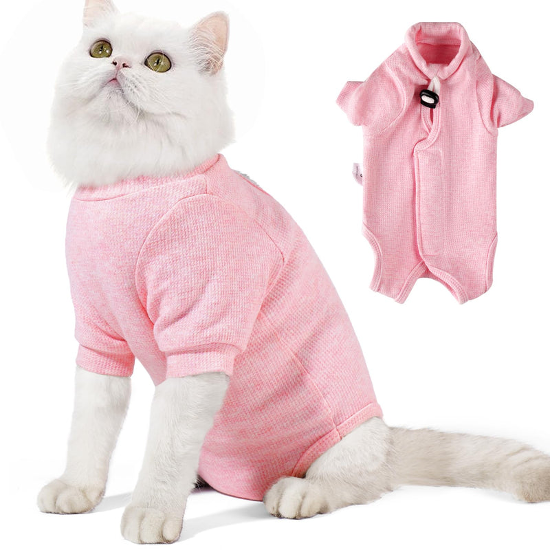 Dotoner cat bodysuit after surgery cat bodysuit for cats surgery cat clothing neck collar alternatives for cats dogs cat suit after surgery anti-leak suit cat pajamas M pink - BeesActive Australia
