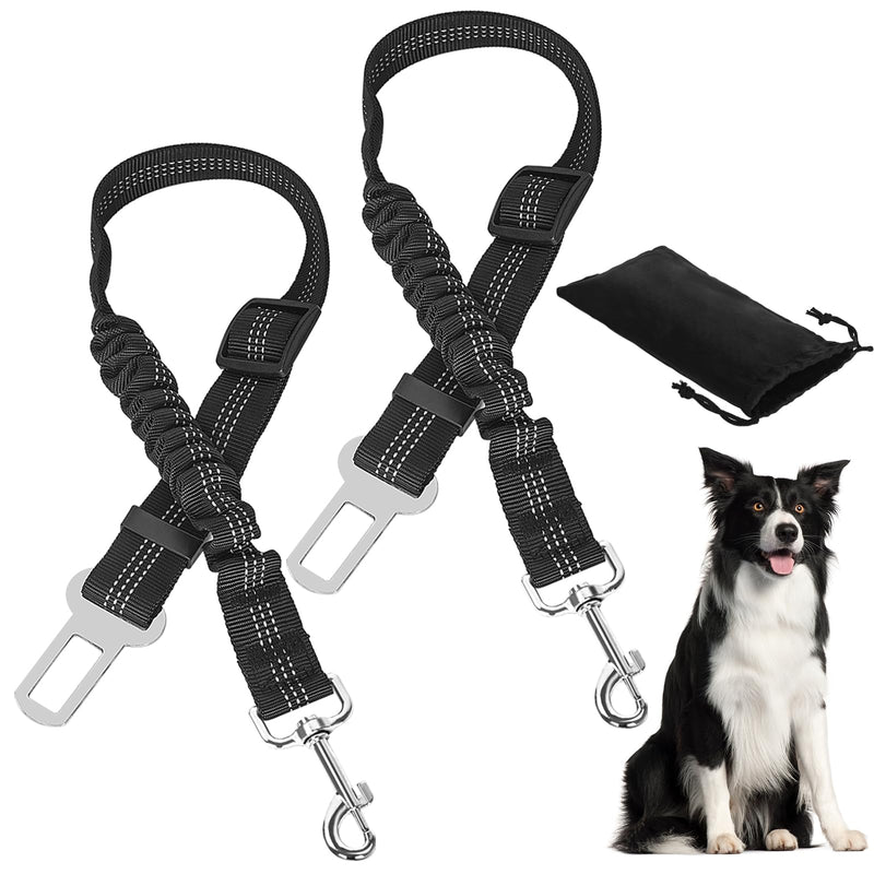 DATEFUN Dog Seat Belt Car Adjustable - Pack of 2 Seat Belt Dogs with Cushioning and Storage Bag for All Dog Breeds & Car Types (50-88 cm) - BeesActive Australia