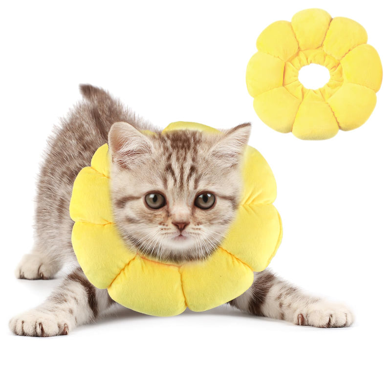 Cat neck collar, soft neck collar for cats, adjustable cat collar, sunflower cat collar for after operations, for small dogs and cats - BeesActive Australia