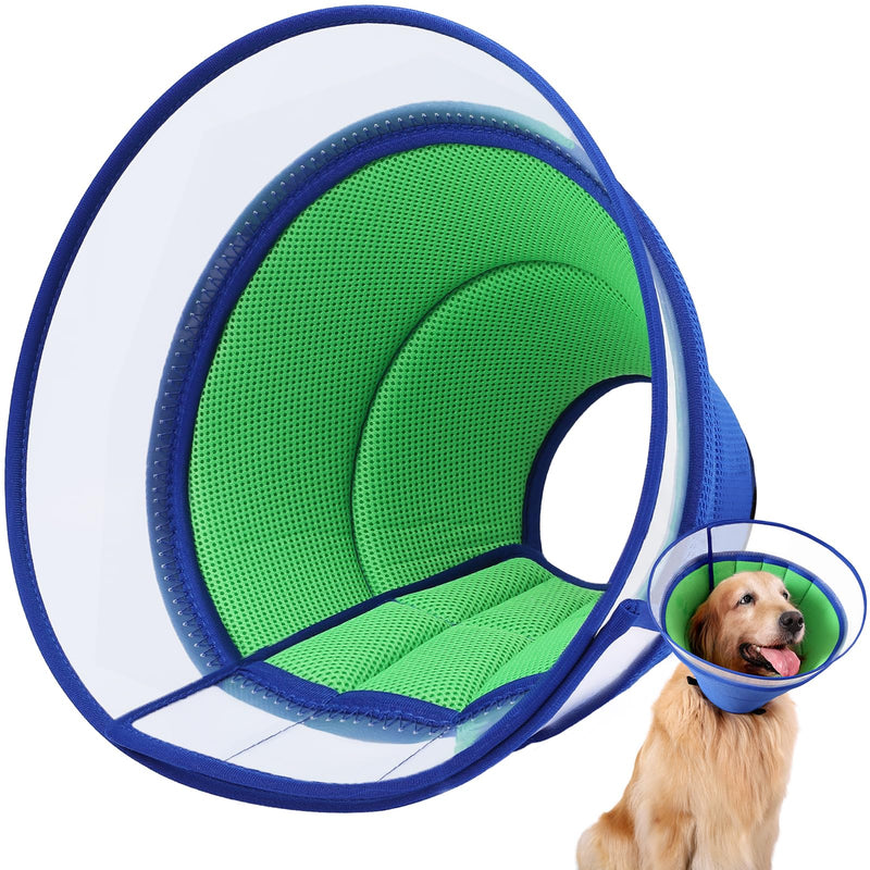 Dog Neck Brace Soft, Protective Collar Leak Protection Dog, Breathable Dog Neck Brace, Adjustable Dog Collar Leak Protection, Lightweight Neck Brace for Dogs, Pet Elizabethan (Size 8, Blue) Size 8 (Neck: 49.5 cm - 55.9 cm) Blue - BeesActive Australia