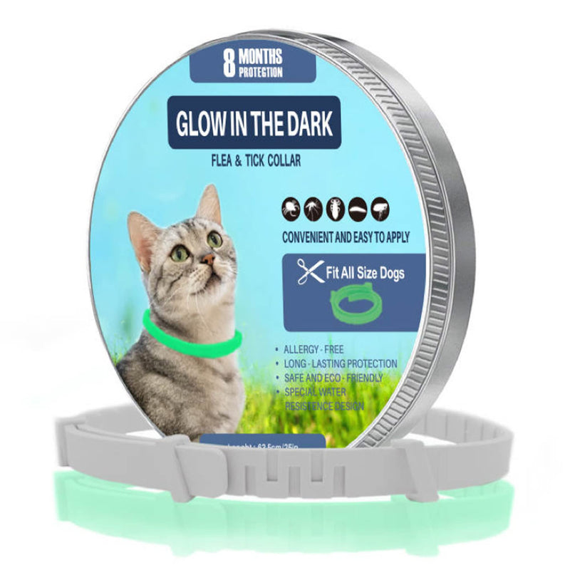 Tick collar for cats and small dogs | Luminous prevention collar against parasites with up to 8 months of protection | Fluorescent collar universally adjustable to any size - BeesActive Australia