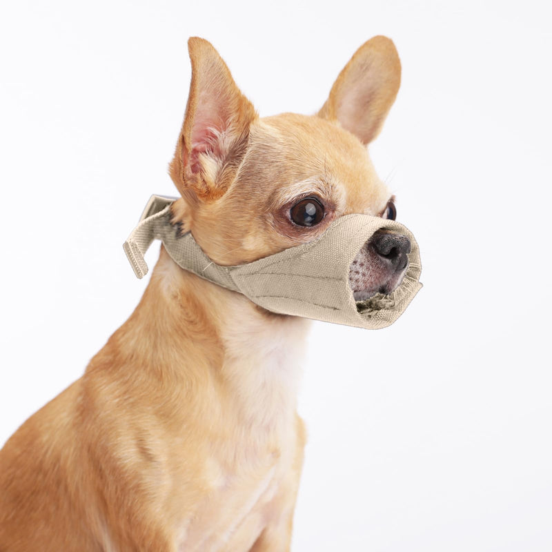 HYHIOTS Dog Muzzle for Small Medium Dogs, Poison Bait Protection Prevents Eating Barking for Chihuahua, Shih Tzu Bulldog, Pitbull (Khaki, XS) khaki - BeesActive Australia