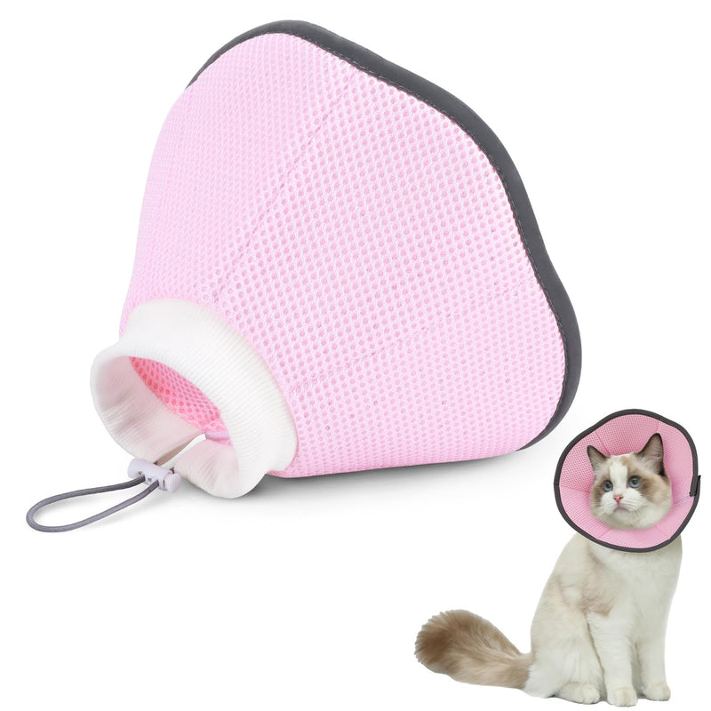 Lvefyti Cat Neck Collar, Foldable Protective Cat Collar, Adjustable Soft Cat Collar Cone, Recovery Collar for Cats Small Dogs After Surgery and Injuries (Pink M) Pink - BeesActive Australia