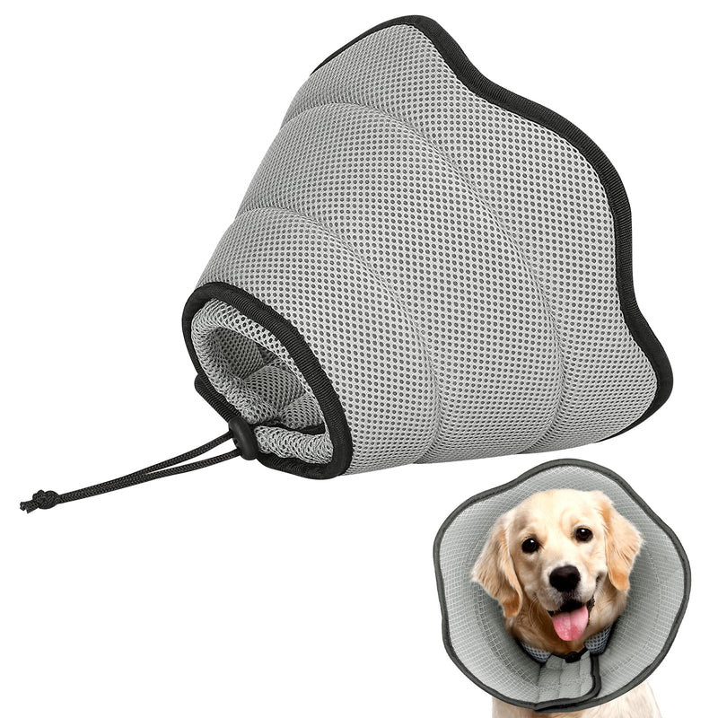 DKDDSSS Dog Collar, Soft Protective Collar, Cone Collars, Adjustable Recovery Collar, Protective Dog Collar, Breathable Pet Elizabethan Dog Collar, Leak Protection Dog, Grey, L - BeesActive Australia