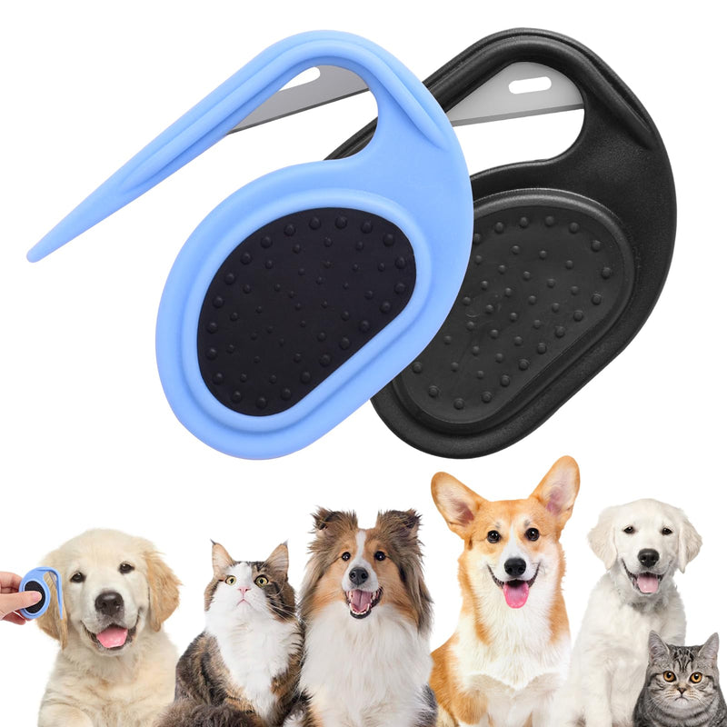 VINEST Pack of 2 de-matting knives for cats, massage grooming knives for long-haired pets, de-matting comb for dogs, pet knot opener with steel blades, cat comb for removing hair knots - BeesActive Australia