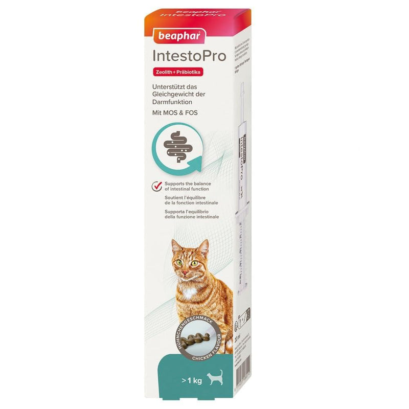 BEAPHAR - IntestoPro Paste for Cats - With Zeolite - With MOS & FOS - Supports the Balance of Intestinal Function - 20 ml - BeesActive Australia