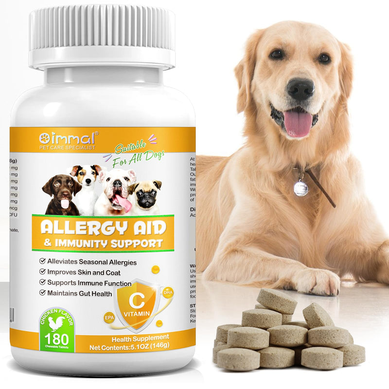 JSBNQRMZ allergy tablets for dogs, 180 tablets for digestion, mites dog tablets, immune system, skin & fur allergies in dogs, maintains intestinal health - relieves seasonal allergies - BeesActive Australia