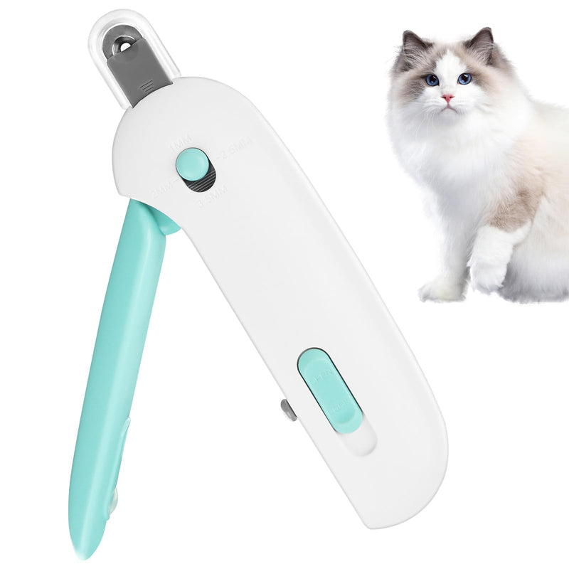 Encuryna Cat Nail Clippers, Claw Clippers for Dogs and Cats, Stainless Steel Cat Nail Clippers, Cat Nail Cutter, Cat Claw Cutter, Cat Claw Scissors with Nail File and Protection (Blue) Blue - BeesActive Australia
