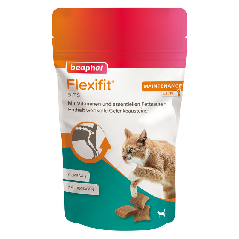 BEAPHAR - Flexifit Bits for Cats - Supports Joint Mobility and Vitality - With Taurine, Vitamin C, Glucosamine and Omega 3-150 g Cat Bits - BeesActive Australia
