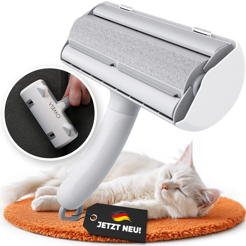 OWEiA Pet Hair Remover Lint Roller, Lint Roller for Dog Hair and Cat Hair Reusable, Lint Brush for Pet Hair, for Sofa, Bed, Carpet, Scratching Post (White) White - BeesActive Australia