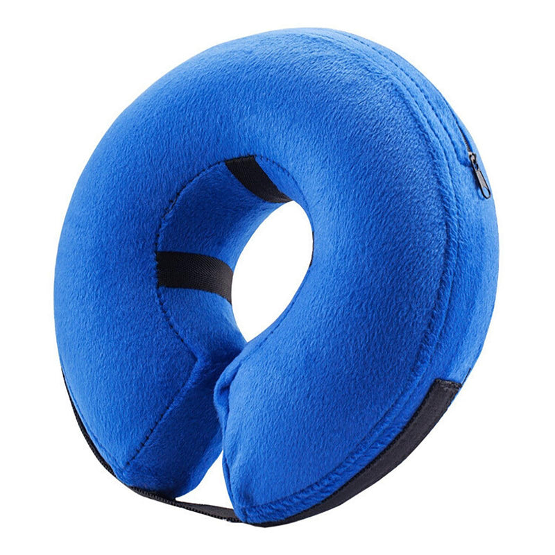 Dinghaole Inflatable Dog & Cat Neck Brace, Soft Nylon Pet Collar, Leak Protection for Dogs Recovering from Surgery or Wounds (Medium - Blue) - BeesActive Australia