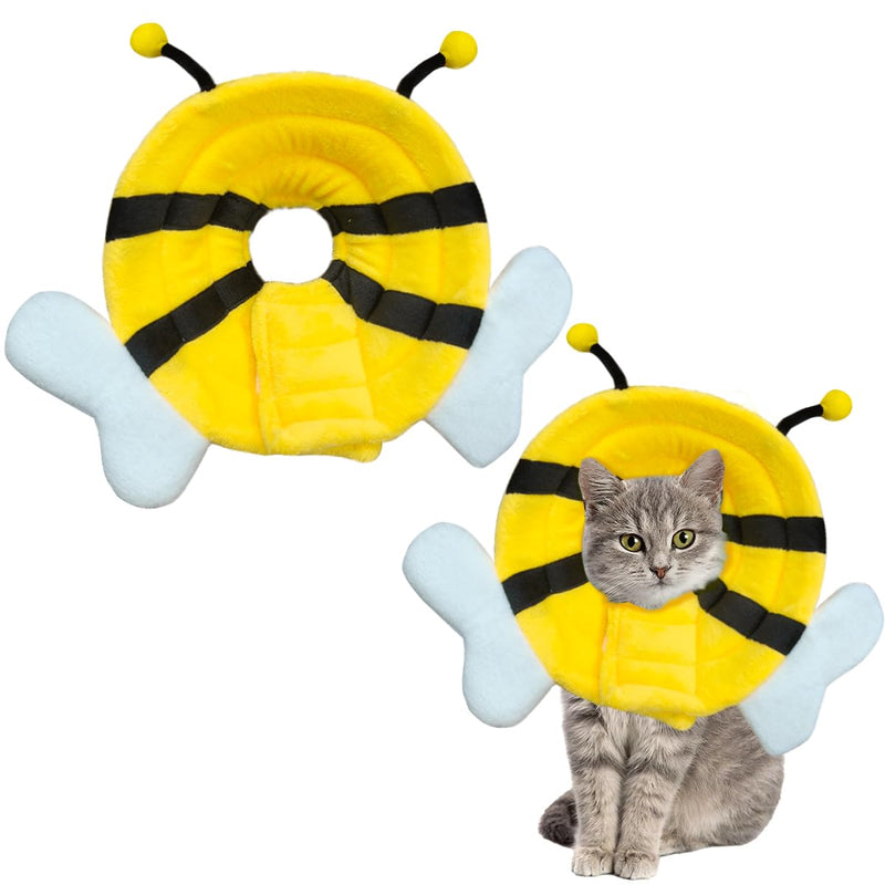 crazy bean Cat Neck Collar Soft Leak Protection Dog Protective Collar Cone Collars Adjustable for Pets Recovery Collar Yellow Bee, L - BeesActive Australia