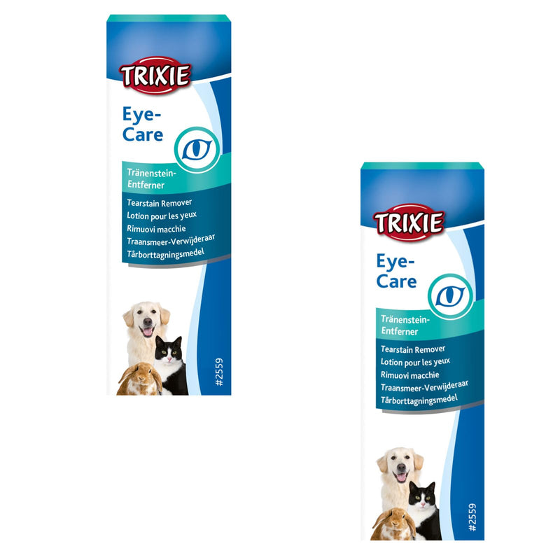 TRIXIE Eye-Care tear stone remover | Double pack | 2 x 50ml | For dogs, cats and other small animals | Can help gently remove traces of watery animal eyes - BeesActive Australia