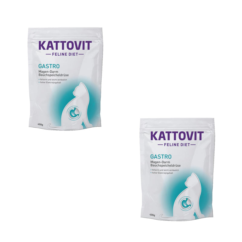 Kattovit Gastro | Double pack | 2 x 400g | Complete diet food for adult cats | May help compensate for inadequate digestion | Low in fat and easy to digest - BeesActive Australia