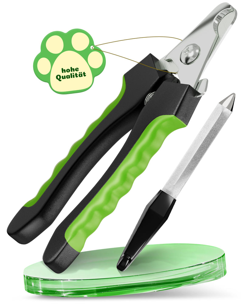 NUNBELLPET® Claw Scissors for Dogs and Cats - Professional Claw Trimmer, Nail Scissors for Small Animals, Safe Claw Clippers with Protection, Ideal for Fur and Claw Care (Green, S) Green - BeesActive Australia