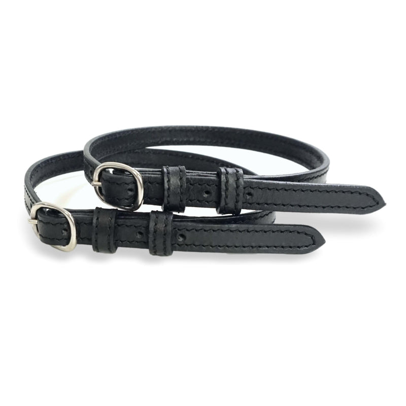 Pferdelinis Spur Straps Leather Pack of 2 Leather Straps for Spurs Replacement Straps Adjustable Size Perfect Hold Riding Spurs (Black) Black - BeesActive Australia