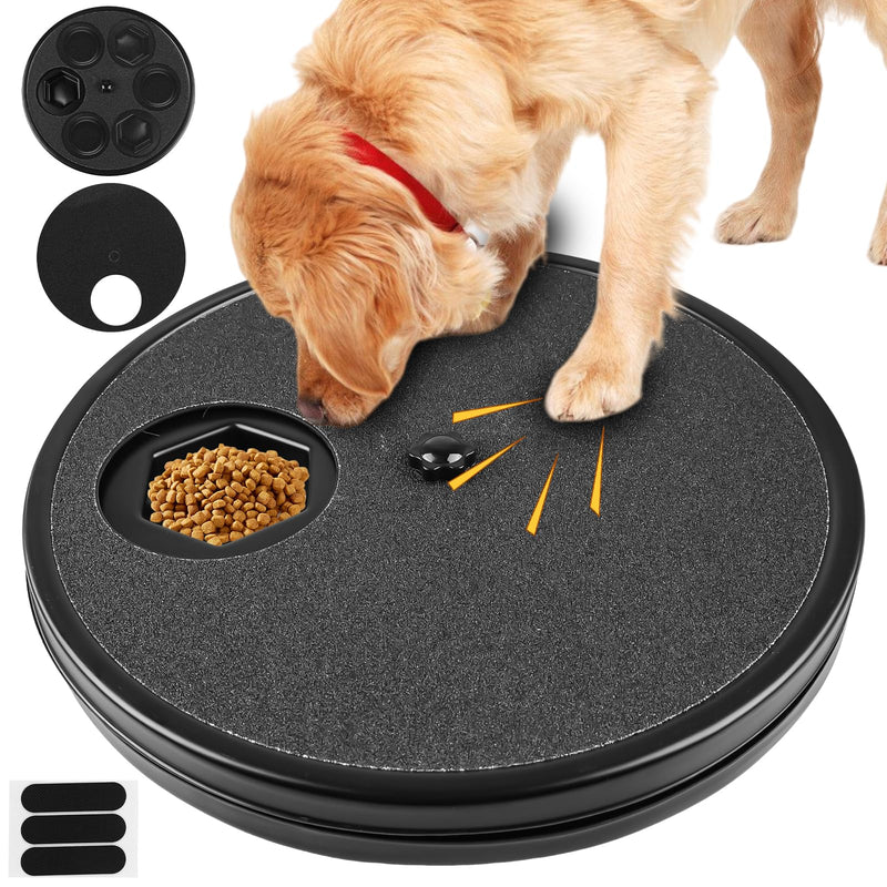 Dog Scratching Board, Dog Claw Grinder with Treat Box, Dog Claw Grinder, Built-in 6 Compartment Food Storage 360°, Rotation Alternative to Claw Clippers and Grinders (Black) Black - BeesActive Australia
