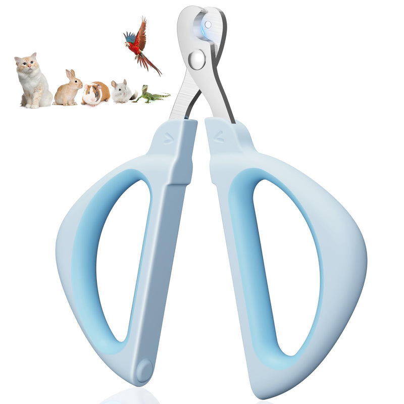 Euqvunn Cat Claw Scissors, Professional Rabbit Claw Scissors with Positioning Hole, Cat Claw Cutter for Kittens, Rabbits, Guinea Pigs, Birds, Puppies, and Small Animals (Blue) Blue - BeesActive Australia