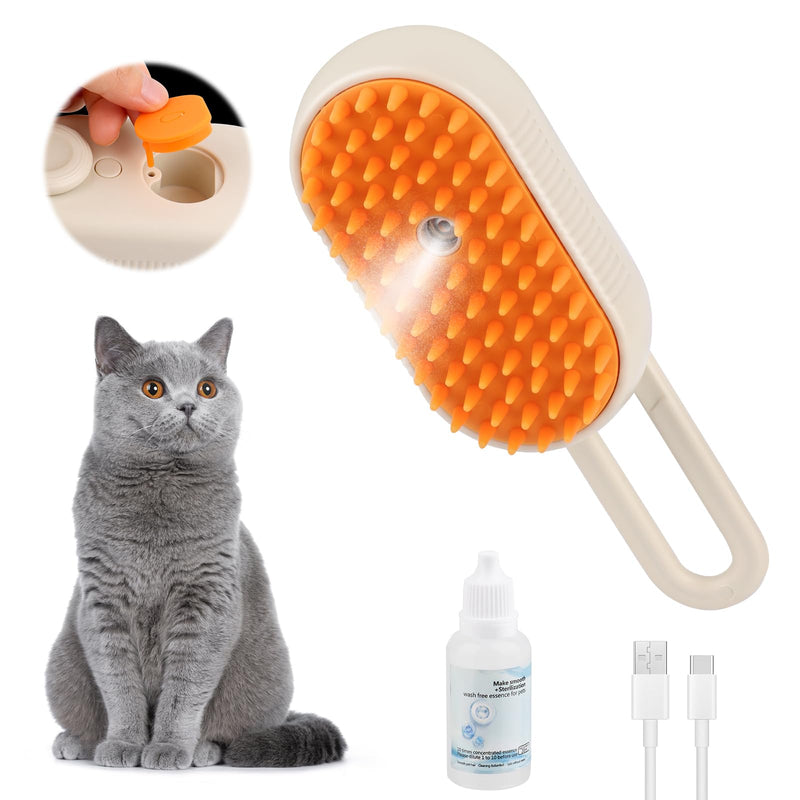 TNOMSNO Cat Brush with Steam, 3-in-1 Cat Brush, Picks Up Hair, Massages and Cleans, with Spray Cat Brush, Steam Brush Cat Suitable for Cats, Dogs, Rabbits and Other Pets - BeesActive Australia