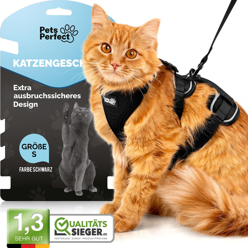 Pets Perfect Cat Harness - Extra escape-proof cat harness with leash - Cat leash - Our cat harness set brings safety to your walks (S) S - BeesActive Australia