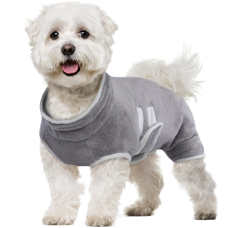 Hjumarayan Dog Bathrobe - Absorbent Bathrobe Dog Quick Drying Dog Bathrobe with Legs Adjustable Dog Bathrobe after a Bath, Swimming or Muddy Adventure, Gray S - BeesActive Australia