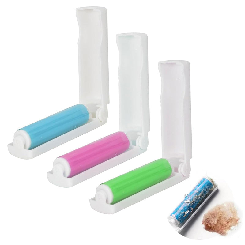 Pack of 3 lint rollers, reusable, washable dust lint roller, foldable, foldable sticky roller, lint roller, animal hair, suitable for clean furniture, carpets, clothing, lint, animal hair. - BeesActive Australia