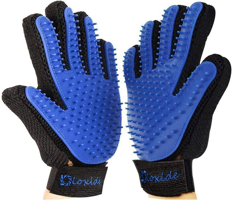 Fluffix 2 Pet Brush Glove - The ultimate solution for gentle grooming and massage - Hair remover - Grooming glove - For dogs and cats 2 pieces - BeesActive Australia