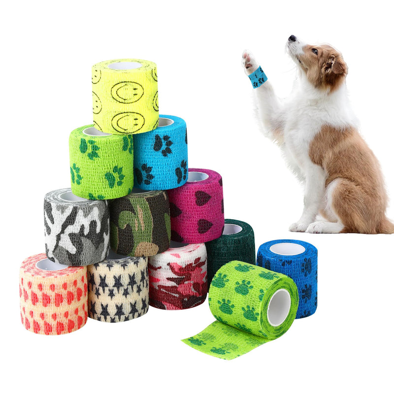 LCXCXY Self-adhesive bandage, 12 volume 5 cm x 4.5 m self-adhesive animal bandage, self-adhesive bandage, dog and cat bandage, horse bandage, self-adhesive bandage, pet bandage, self-adhesive bandage - BeesActive Australia